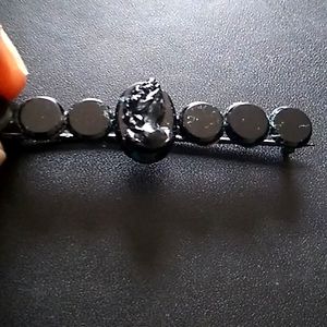 Antique Jet Mourning Bar Brooch.